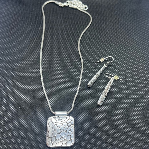 Brighton Silver Necklace and Earring set - Picture 2 of 3